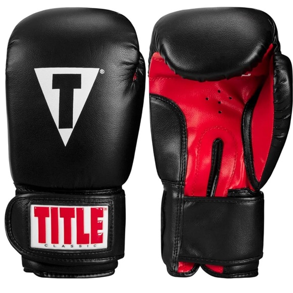 TITLE Classic hook and loop Boxing Gloves black/red - Picture 2 of 11
